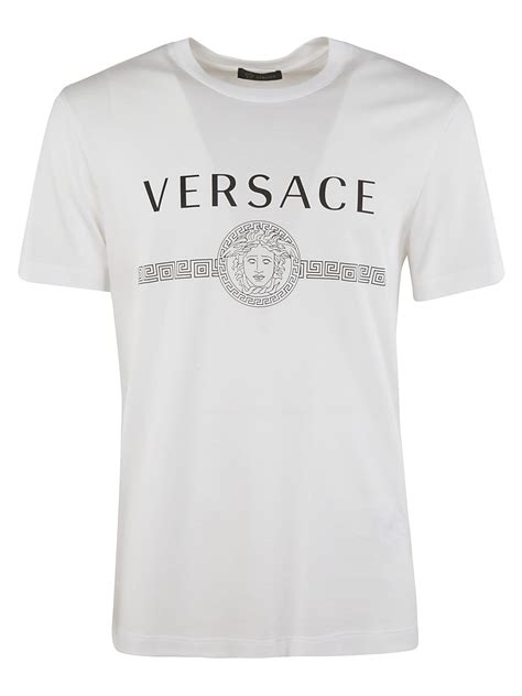 versace collection full front print t-shirt white|versace collection t shirts men's.